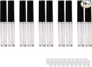 1.3ml Empty Lip Gloss Tube Lip Gloss Wand Bottles Containers Pack of 10 (Black Cap) - Product Image