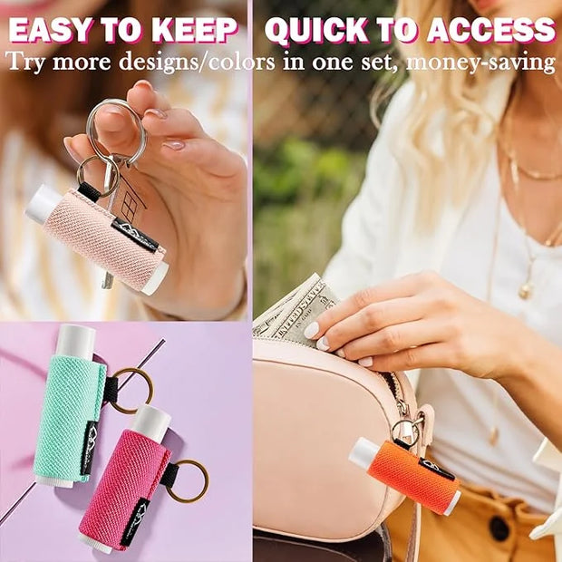 WK IEASON Lip Balm Holder Keychain with Clip, Tight-knit