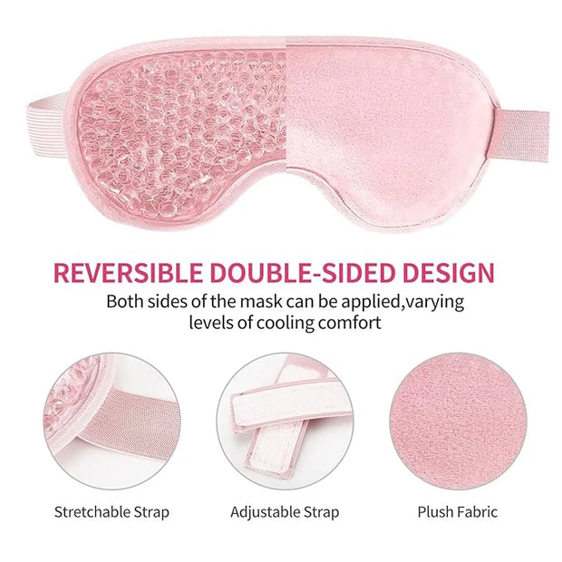 2PCS Reusable Hot Cold Therapy Gel Eye Mask for Puffiness, Dark Circles, Eye Bags, Dry Eyes, Headaches, Migraines, Stress ...