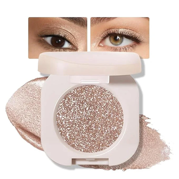 Glitter Shimmer Sparkle Eyeshadow Palette Makeup for Green Blue Eyes, Glitter Nude Shimmer Metallic Holographic Multichrom...