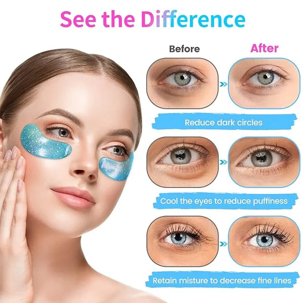 Under Eye Patches (24 Pairs) - Eye Gel Pads for Wrinkles, Puffy Eyes, Dark Circles, Eye Bags, Natural Collagen Eye Gels Pa...