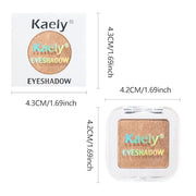 Kaely Pressed Single Eyeshadow Makeup, Golden Shimmer Highly Pigmented Monochrome Eye Shadow Palette, Waterproof Neutral P...