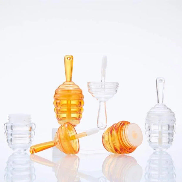 lasenersm 6 Pieces Empty Lip Gloss Tubes Reusable Lip Gloss Containers Honey Pots Shaped Lips Gloss Tube 9 ml Empty Refill...