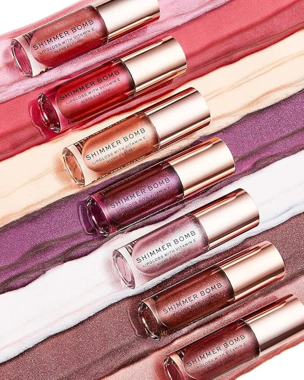 Makeup Revolution, Shimmer Bomb Lip Gloss, Infused With Vitamin E, Shimmery Finish, Available In 6 Shades, Starlight, 4.5m...