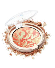 Baked Blush,Glow Marbleized Blusher Powder Palette,Lightweight Shimmery Blusher for Cheeks,Eyeshadow & Highlight,Makeup Gi...