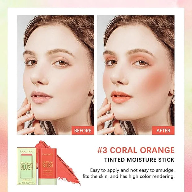 MEICOLY Multi Use Makeup Blush Stick,On-the-Go 2-in-1 Lip Cheek Cream Blush Stick,Waterproof Solid Face Blush Makeup Cheek...