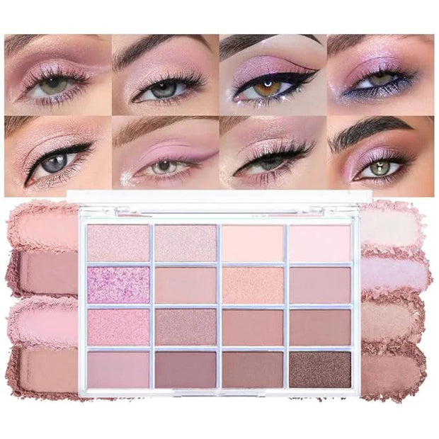 16Colors Light Purple Pink Brown Nude Basics Matte Eyeshadow Palette,Eye Shadow Travel Makeup Palette all in one Long Last...