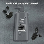 Dove Men+Care Men Shampoo For Healthy-Looking Hair Charcoal + Clay Naturally Derived Plant Based Cleansers 25.4 oz - Produ...