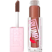 MAYBELLINE Lifter Gloss Lifter Plump, Plumping Lip Gloss with Chili Pepper and 5% Maxi-Lip, Cocoa Zing, Sheer Cool Brown, ...