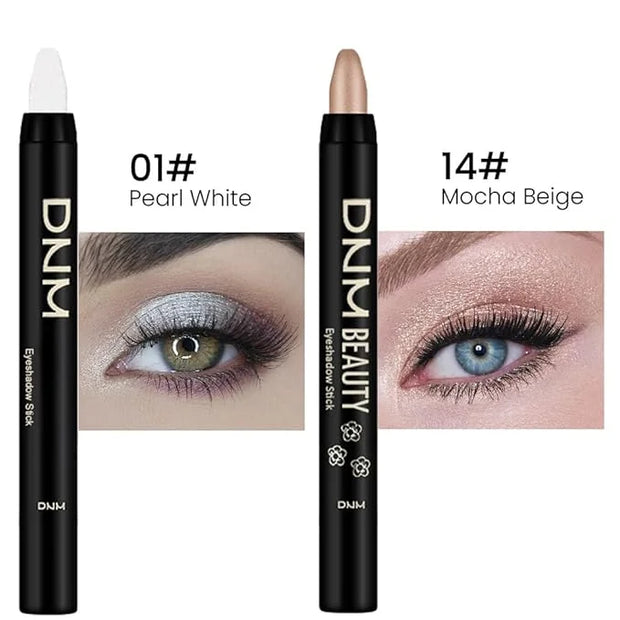 Kaely 2Pcs Cream Eyeshadow Stick Set for Eyes,Pearl White & Mocha Beige Shimmer Pen,Eye Brightener Halloween Makeup,sombra...