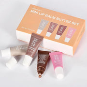 4Pcs Hydrating Lip Gloss Set, Mini Lip Butter Balm Pack, High Shine Glass Finish Lip Moisturizing Plumping Lip Gloss Shiny...