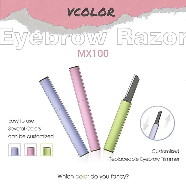 Exfoliating Eyebrow Razor Dermaplaning Tool Eyebrow Trimmer with 4 Replacement Blades, Facial Razors for Women Aluminum Al...