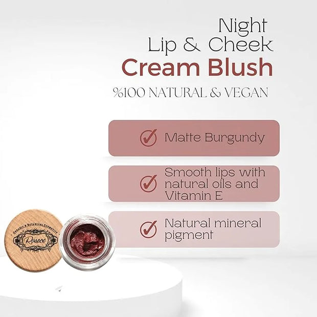 2-in-1 Cream Cheek Blush + Lip Color | Natural Mineral pigment | Soft Lips with natural oils and Vitamin E | 100% Plant in...