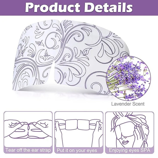 50 Packs Steam Eye Mask for Dry Eyes Spa Warm Sleep Mask Self Heating Disposable Eye Masks for Home Office Travel Eyestrai...