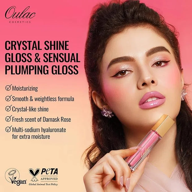 Oulac Shine Nude Liquid Lipstick for Women-Lip Plumper Lip Gloss for Dry Lip Care, Lightweight Soft and Hydrating Lip Tint...