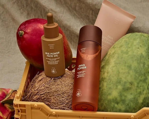 SWEET JULY SKIN The Essentials Set - 3 PC Full Size Cleanser, Toner, Facial Oil to Achieve Balanced, Glowing and Hydrated ...