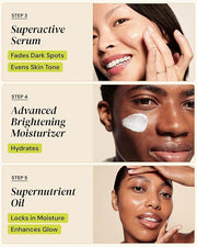 Gleamin Brightening Skincare Bundle – Mask, Serum, Cleanser, Moisturizer & Oil for Dark Spots, Uneven Tone, and Glowing Sk...