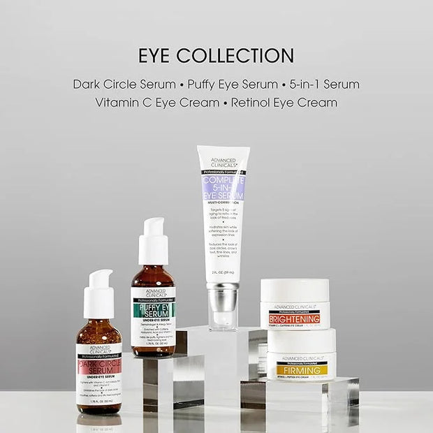 Advanced Clinicals 5-in-1 Eye Serum | Multi-Benefit Visible Anti Aging Under Eye Serum Face Moisturizer Reduces Appearance...