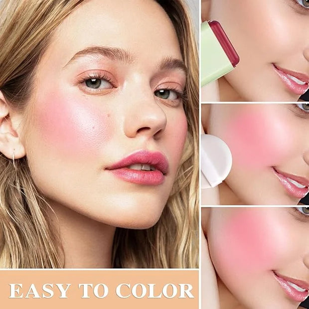 Cream Blush Stick,Waterproof Multi Makeup Cream Stick,Lightweight,Long-lasting,Easy To Use,2 in 2 Multi Blush for Cheeks &...