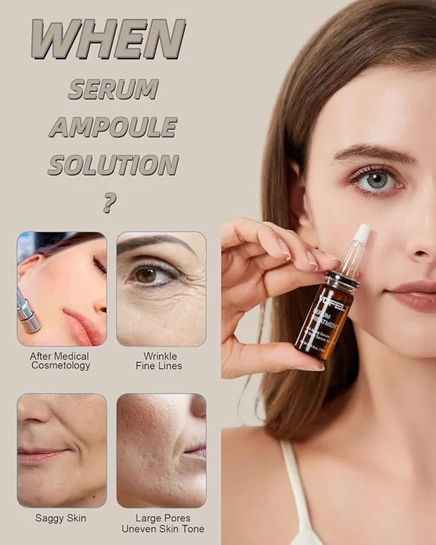 Anti Aging Serum with Hyaluronic Acid for Microneedling Serum BB Glow Starter Kit Serum Ampoules for Face 0.35 oz 4 Vials ...