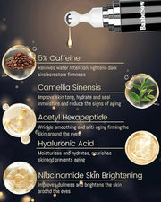 Caffeine Eye Cream and 24K Gold Eye Mask (20 pcs): Under Eye Serum for Dark Circles and Puffiness Eye Care Eye Serum Anti ...