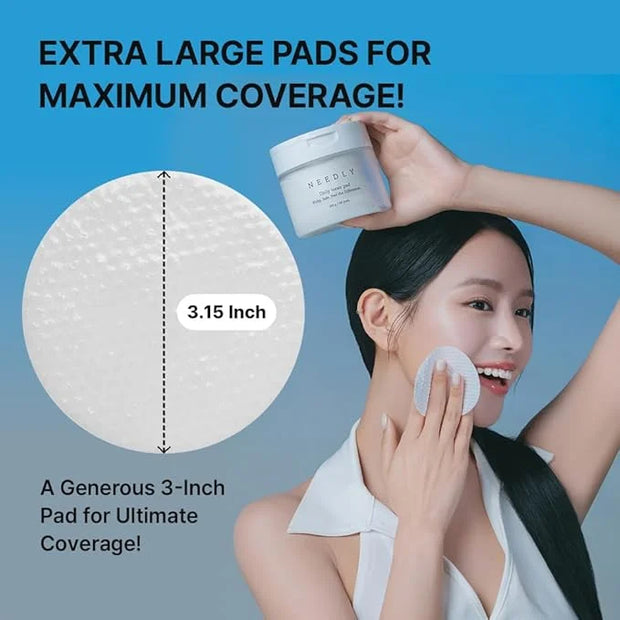Needly Daily Toner Pad, Exfoliating Facial Pads with BHA & PHA, Deep Hydration, Pore Minimizer for Face, Centella, Tea Tre...