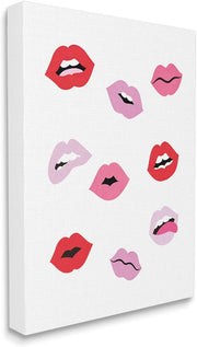 Stupell Industries Expressive Seductive Lips Red Lipstick Shades, Design