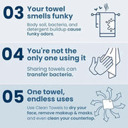 Clean Skin Club Clean Towels XL™ Supreme, 100% USDA Biobased Face Towel, Disposable Face Towelette, Eczema Association Acc...