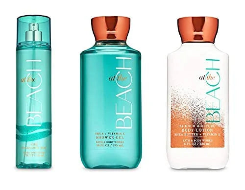 Bath & Body Works ~ Signature Collection ~ At The Beach ~ Shower Gel ~ Fine Fragrance Mist & Body Lotion ~ Trio Gift Set -...
