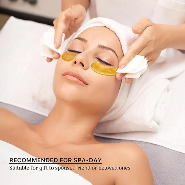 24k Gold Under Eye Mask, Reduce Puffy Eyes, Wrinkles And Undereye Bags (20 Pairs) Dark Circles Under Eye Treatment, Eye Co...