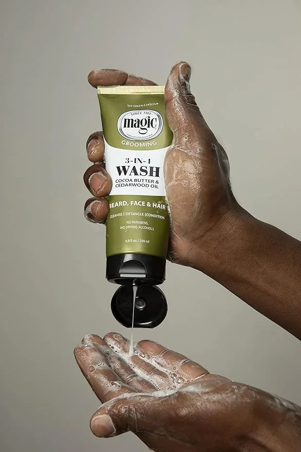 Softsheen-Carson Magic Shaving Beard Grooming Kit for Men with Cedarwood Oil, Includes Beard Butter, Scrub and Cleanser, G...
