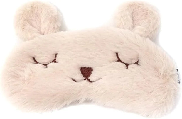 Honbay Plush Rabbit Sleeping Eye Mask Cute Cartoon Animal Eye Mask for Children (Beige) - Product Image