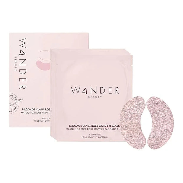Wander Beauty Baggage Claim - Rose Gold Foil Under Eye Patches For Dark Circles and Puffiness - Under Eye Mask Depuffs & F...