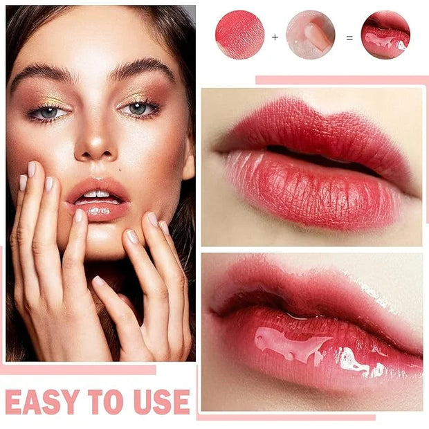 Plumping Lip Oil Lip Glow Oil Lip Gloss Oil Lip Stain Long Lasting Hydrating Non-sticky Big Brush Head Glitter Shine Clear...