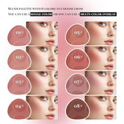 8 Colors Blush Palette, Smooth Blendable Powder Blush, Buildable Facial Cheek Blusher, Matte Blush Palette Makeup For Wome...