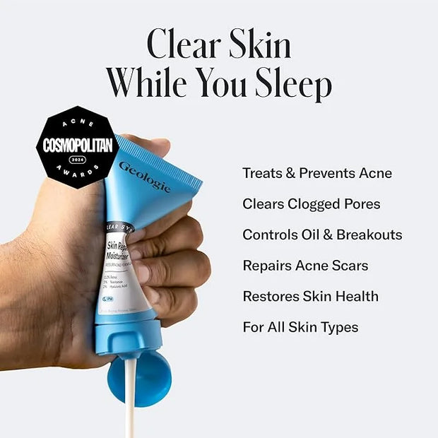 Geologie Skin Repair Moisturizer Face Cream | Clear System Retinol Resurfacing Formula | For Blemish Prone Skin with Niaci...