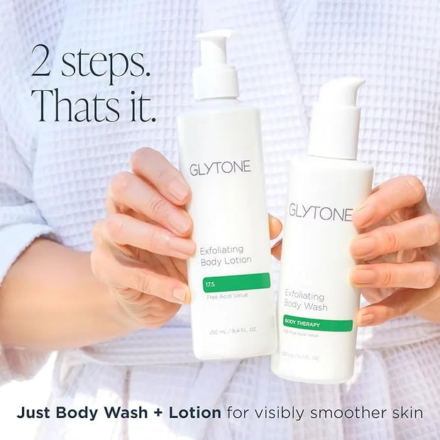 Glytone KP Kit – Exfoliating Body Wash, Glycolic Acid Lotion & Shower Pouf for Keratosis Pilaris – Smooth Rough Bumpy Skin...