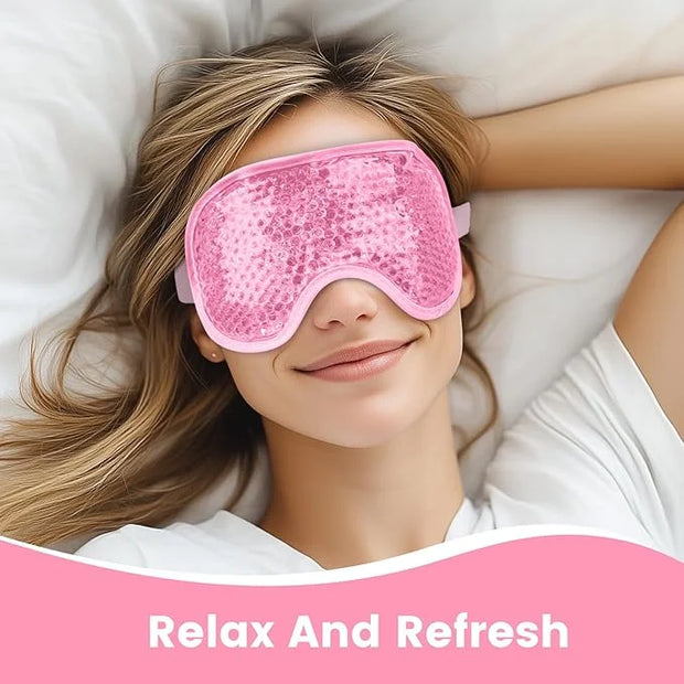 NEWGO Cooling Gel Cold Eye Mask for Puffy Eyes, Reusable Ice Pack with Soft Plush Backing for Dark Circles, Migraine, Stre...