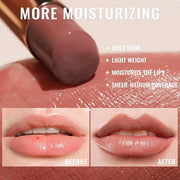 Oulac Shine Red Lipstick for Women, 2 in 1 Glossy Light Red Tinted Lip Balm, Hydrating Lipstick for Dry Lips, Moisture Shi...