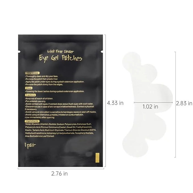 100 Pair Set Eye Gel Pads For Eyelash Extensions Lint Free Patches Beauty Tools (Black) - Product Image