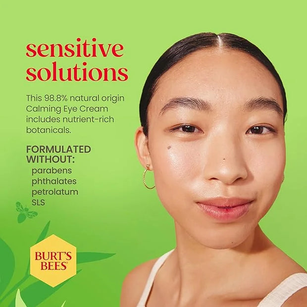 Burt's Bees Calming Eye Cream With Aloe and Rice Milk, Moisturizes Without Causing Redness or Irritation, 98.7 Percent Nat...