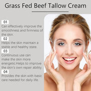 Grass Fed Beef Tallow with Frankincense Oil and Castor Oil, Organic Grass Fed Beef Tallow for Skin, Whipped Beef Tallow Fr...