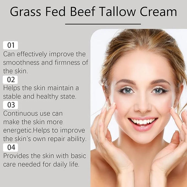 Grass Fed Beef Tallow with Frankincense Oil and Castor Oil, Organic Grass Fed Beef Tallow for Skin, Whipped Beef Tallow Fr...