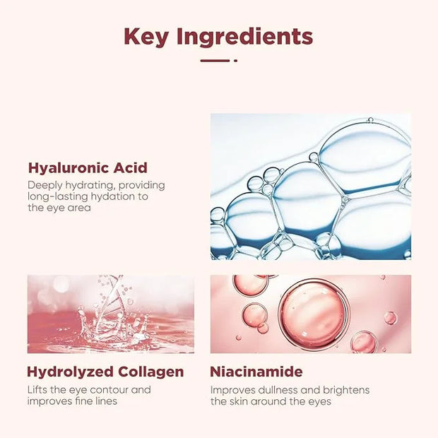 Under Eye Patches (20 Pairs), pink Hyaluronic Acid Eye Patches For Puffy Eyes, Dark Circles, Puffiness, Refresh,Revitalizi...