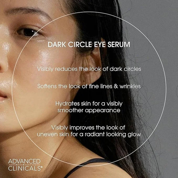 Advanced Clinicals Dark Circle Caffeine Under Eye Serum For Face With Hyaluronic Acid Moisturizer + Peptides | Brightening...