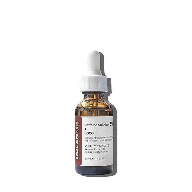 ROLANYIN Caffeine Solution 5% + EGCG Eye Serum for Puffiness Reduction Dark Circle Treatment Hydrating Firming and Soothin...