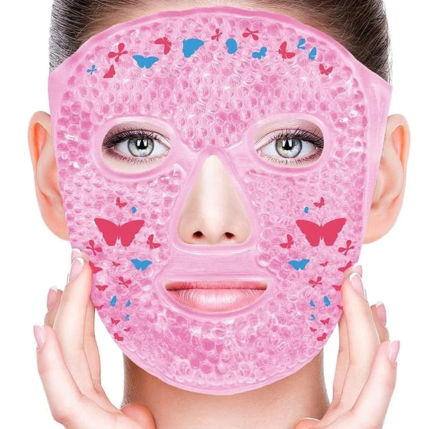 Cold Face Eye Masks Ice Face Mask Hot Cold Compress for Dark Circles, Puffiness, Migraines, Headache, Stress, Redness, Coo...