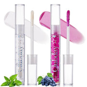 Jcoos Lip Gloss Lip Oil, Glitter Clear Lip Gloss, Purple Lip Gloss, Moisturizing, Shiny, Hydrating Lip Oil, Mint & Grapes ...
