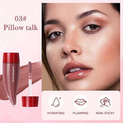 Hydrating Lip Glow Oil, Lip Plumper Gloss Lip Tint Stain, Pigmented Plumping Lip Gloss, Nourishing Non-Sticky Vegan, Gloss...