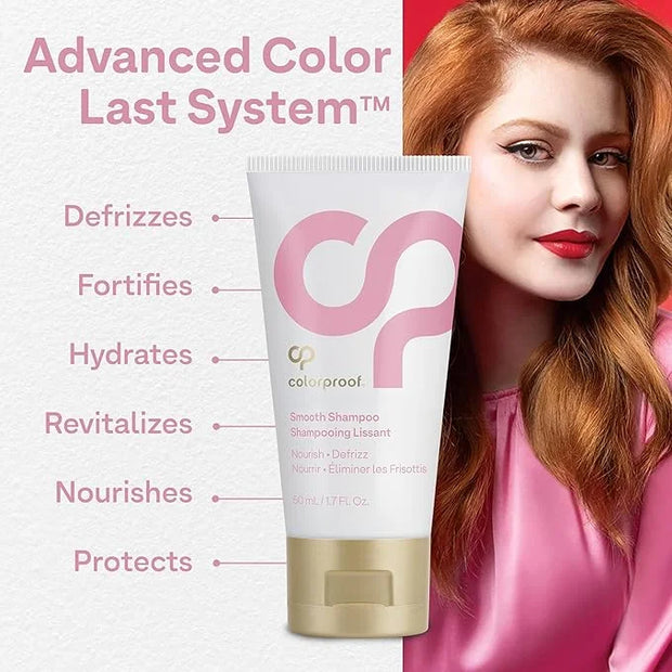 Colorproof Smooth Shampoo 1.7 Fl. Oz. Smoothing Travel Size Anti-Frizz Shampoo with with a Frizz-Fighting, Gentle, Cleansi...